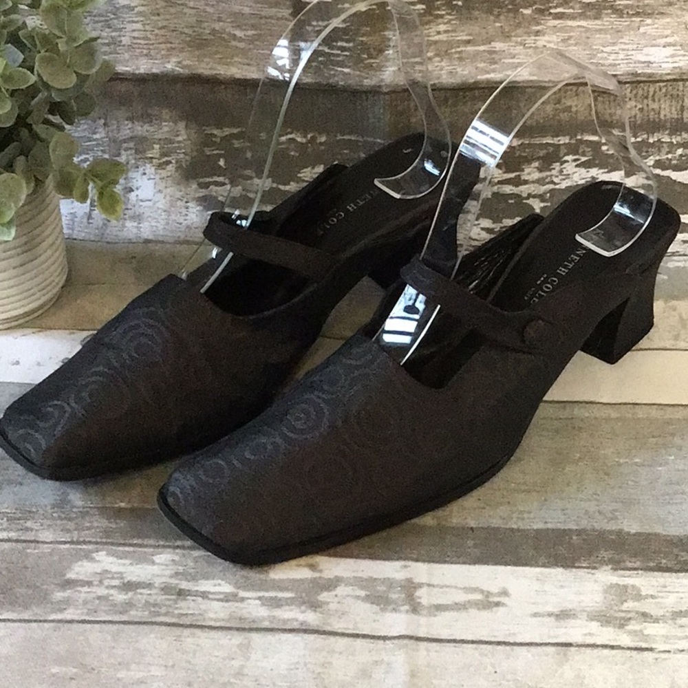 Kenneth Cole Black & Gray Heels Sz 8 1/2